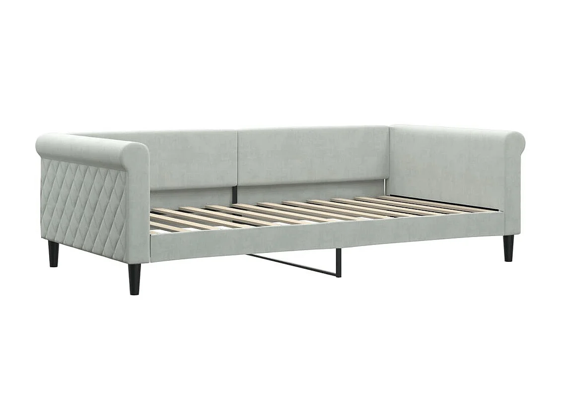 Lit-100x200 cm de repos gris clair velours EGGB41646
