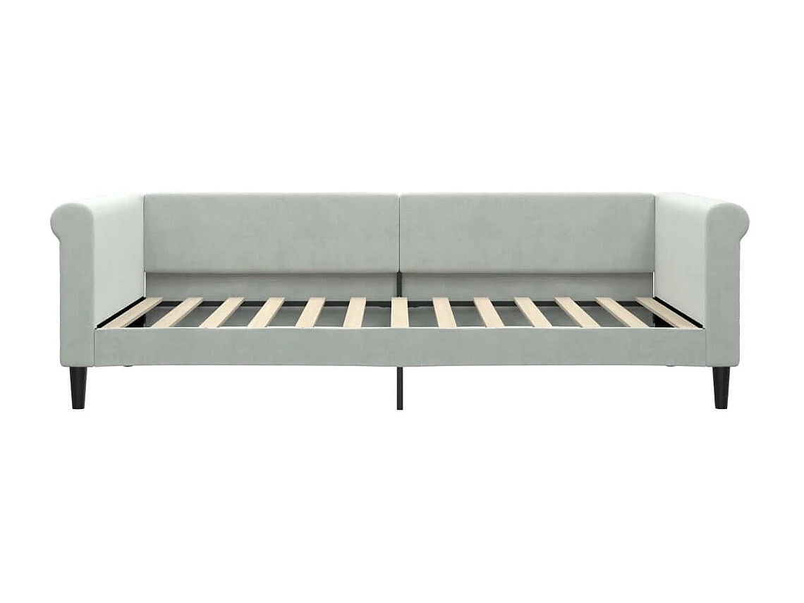 Lit-100x200 cm de repos gris clair velours EGGB41646