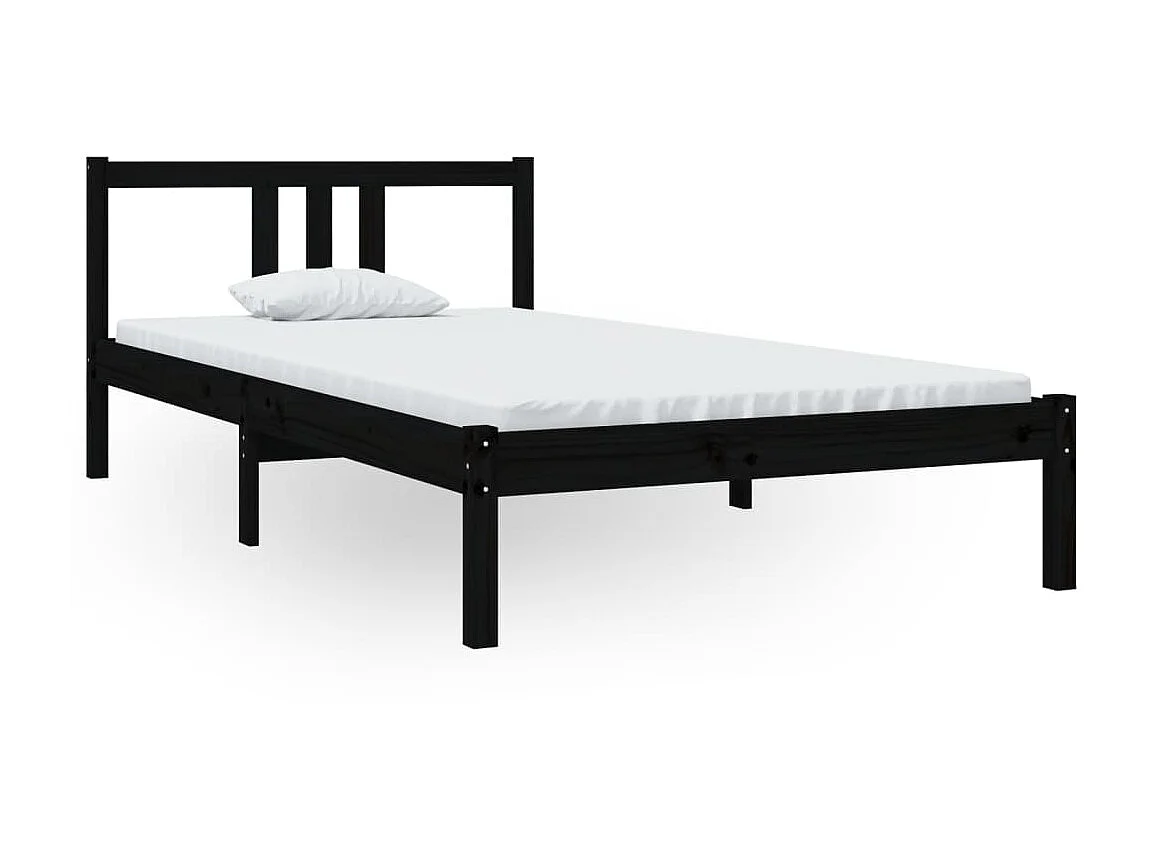 Bedframe massief hout zwart 100x200 cm NL38662