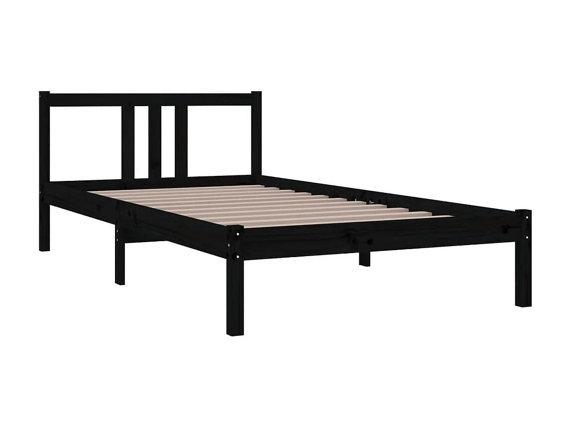 Bedframe massief hout zwart 100x200 cm NL38662