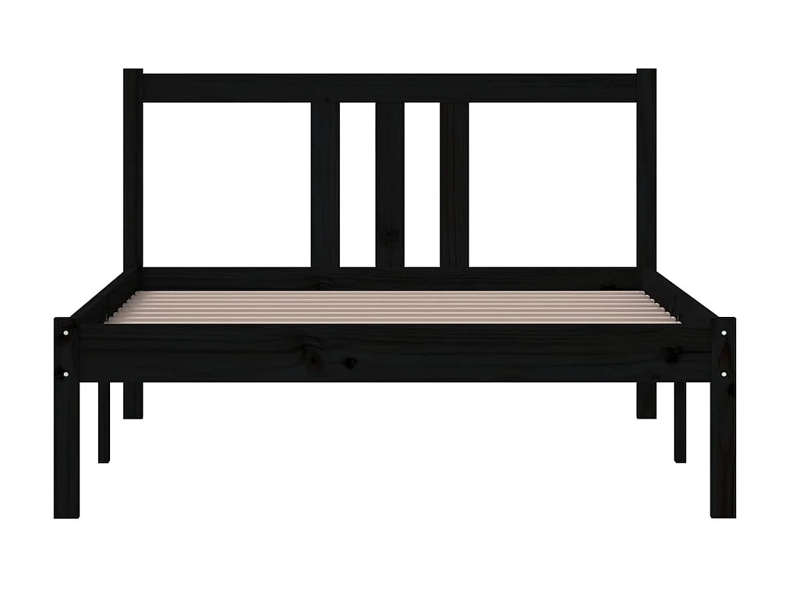 Bedframe massief hout zwart 100x200 cm NL38662