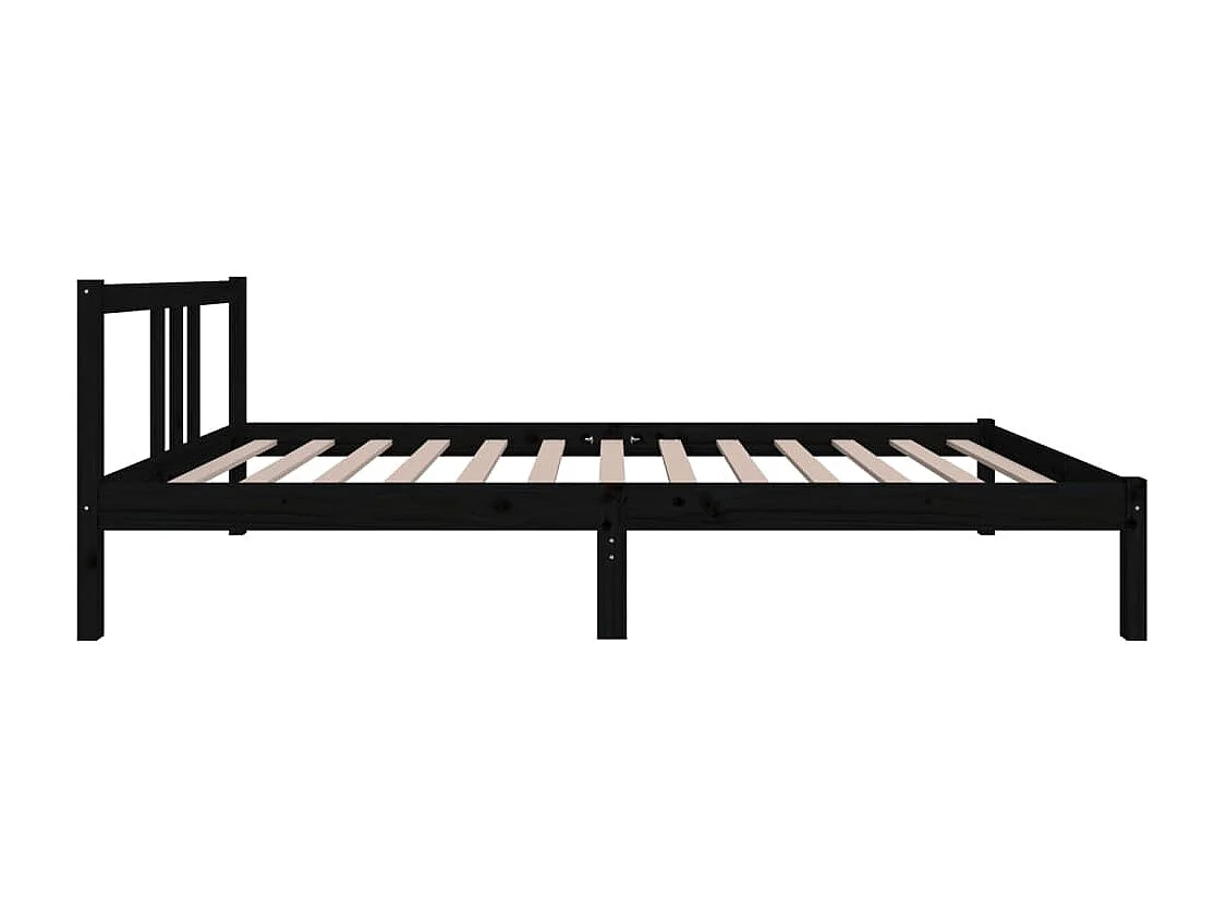 Bedframe massief hout zwart 100x200 cm NL38662