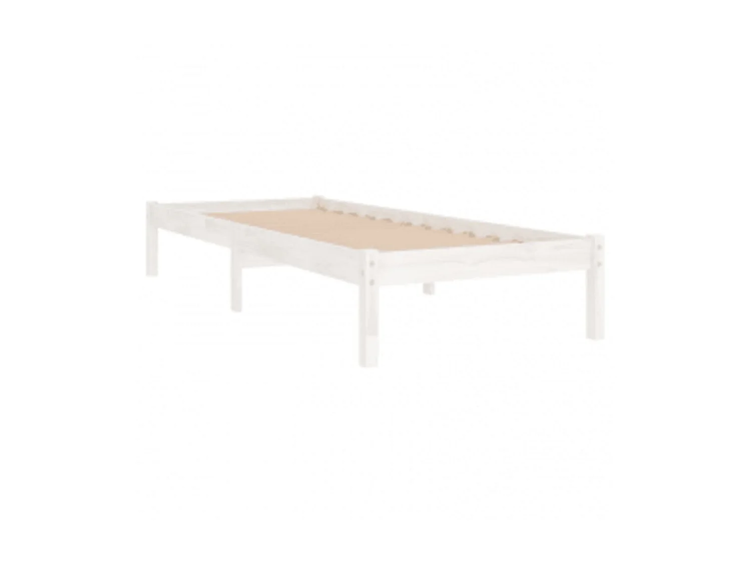Lit-90x190 cm Blanc Bois massif Simple EGGB64719