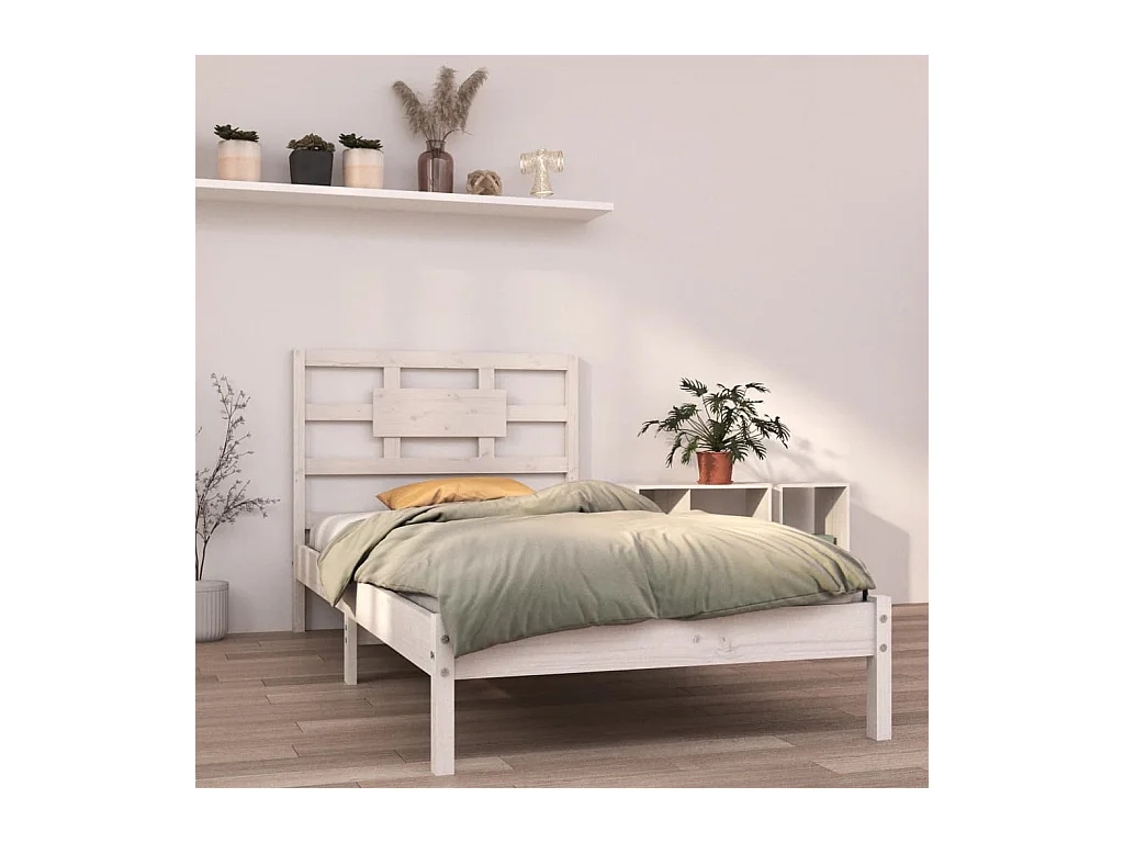 Bedframe massief hout wit 90x190 cm NL92513