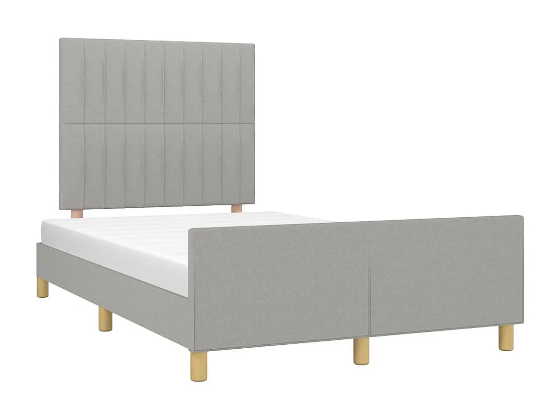 Lit-120x200 cm avec tête de lit Gris clair Tissu EGGB36048