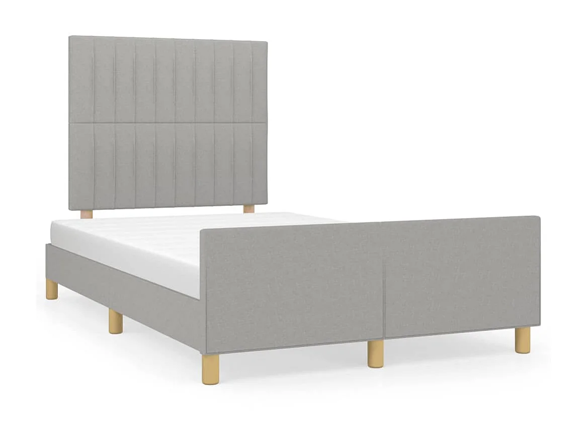 Lit-120x200 cm avec tête de lit Gris clair Tissu EGGB36048