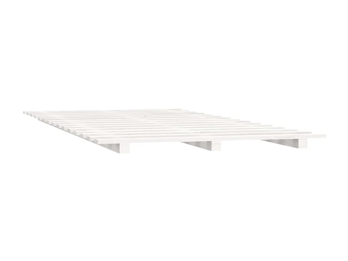 Lit-120x190 cm Blanc Bois de pin massif EGGB12402