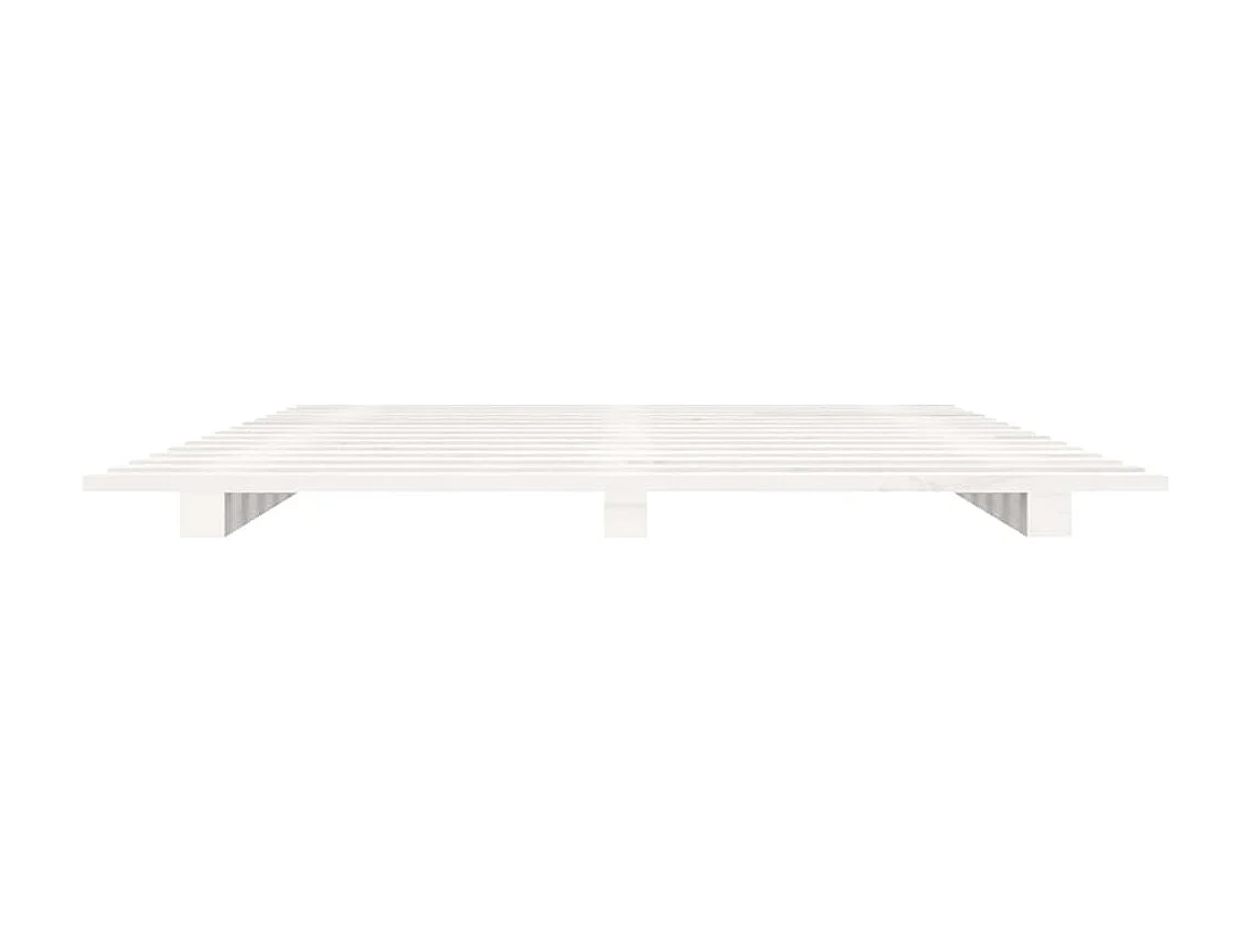 Lit-120x190 cm Blanc Bois de pin massif EGGB12402