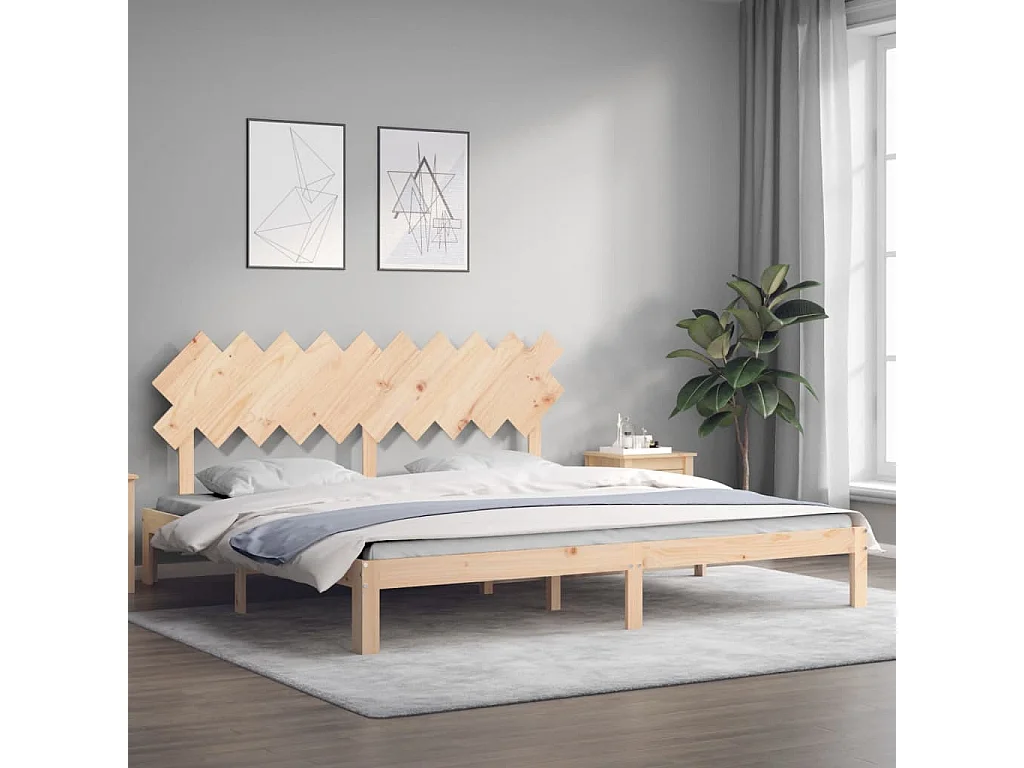 Cama 200x200 cm con cabecero madera maciza ES17803