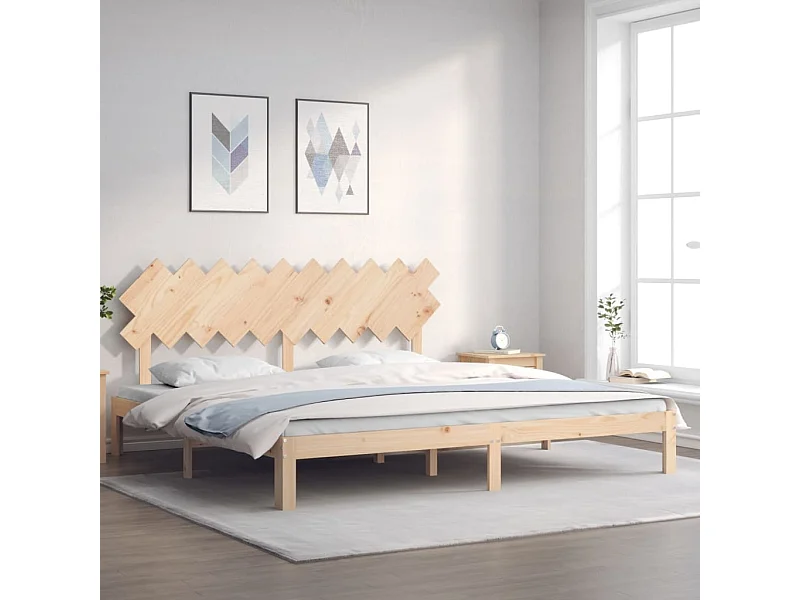 Bedframe met hoofdbord massief hout 200x200 cm NL76360
