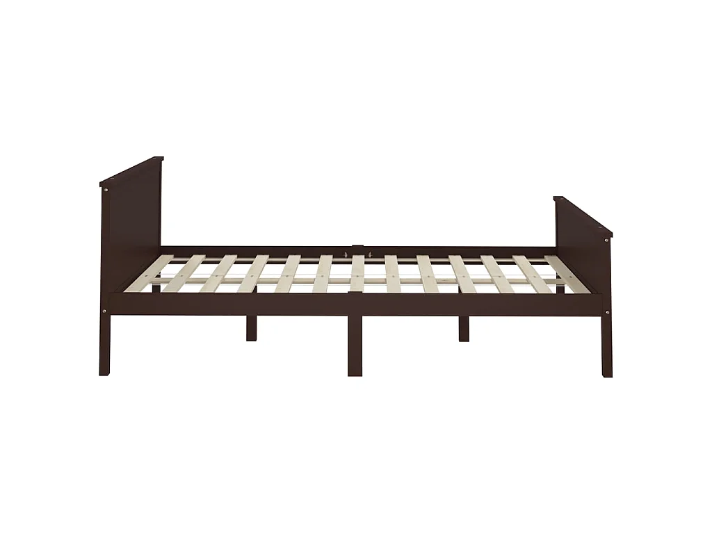 Lit-120x200 cm Marron foncéé Bois de pin massif EGGB93440