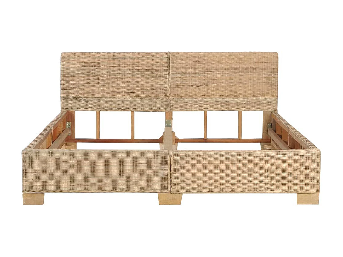 Lit-160x200 cm tissé à la main Rotin véritable EGGB67550
