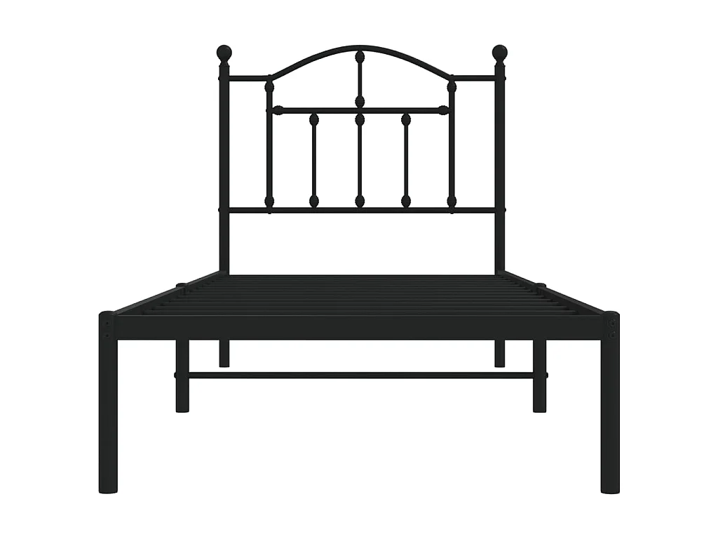 Cama com cabeceira 90x190 cm metal preto PT537465