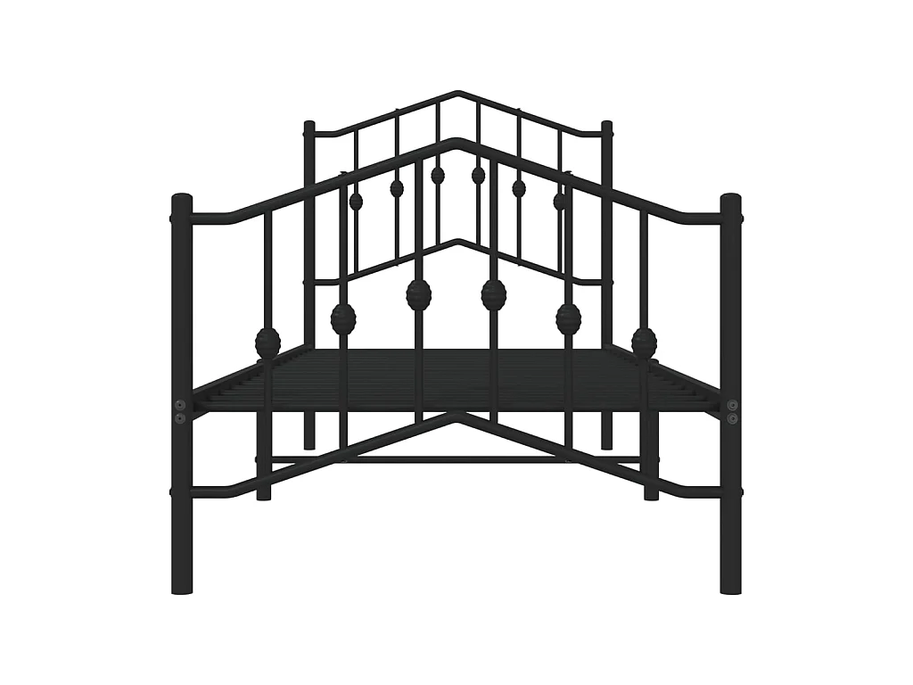 Cama 80x200 cm con cabecero y estribo metal negro ES87308