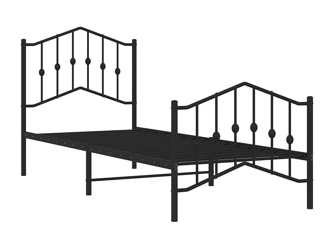Cama com cabeceira e pés 80x200 cm metal preto PT337797