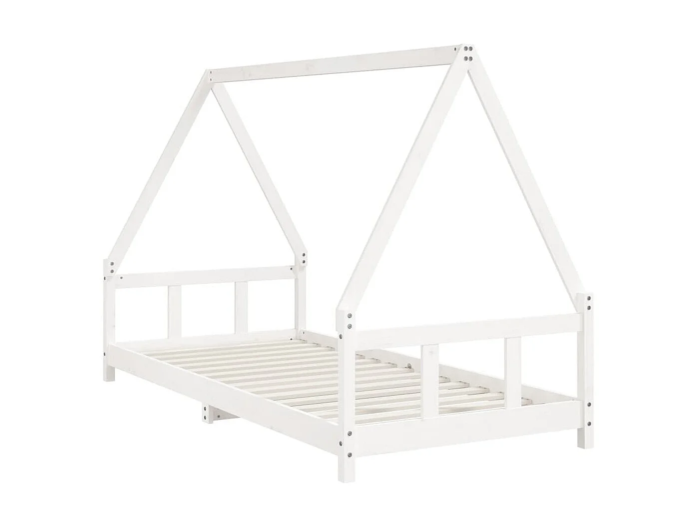 Kinderbedframe 90x200 cm massief grenenhout wit NL95427