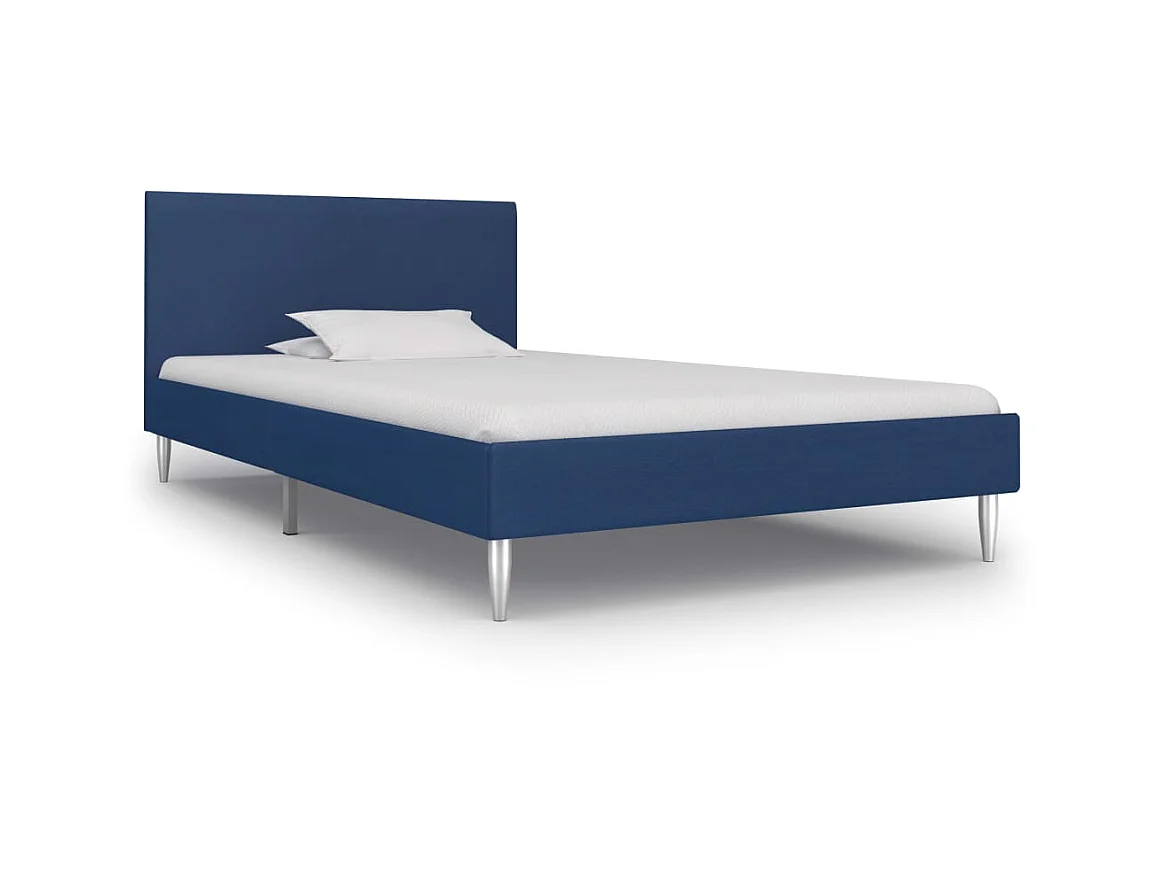 Lit-90x200 cm Bleu Tissu EGGB82019