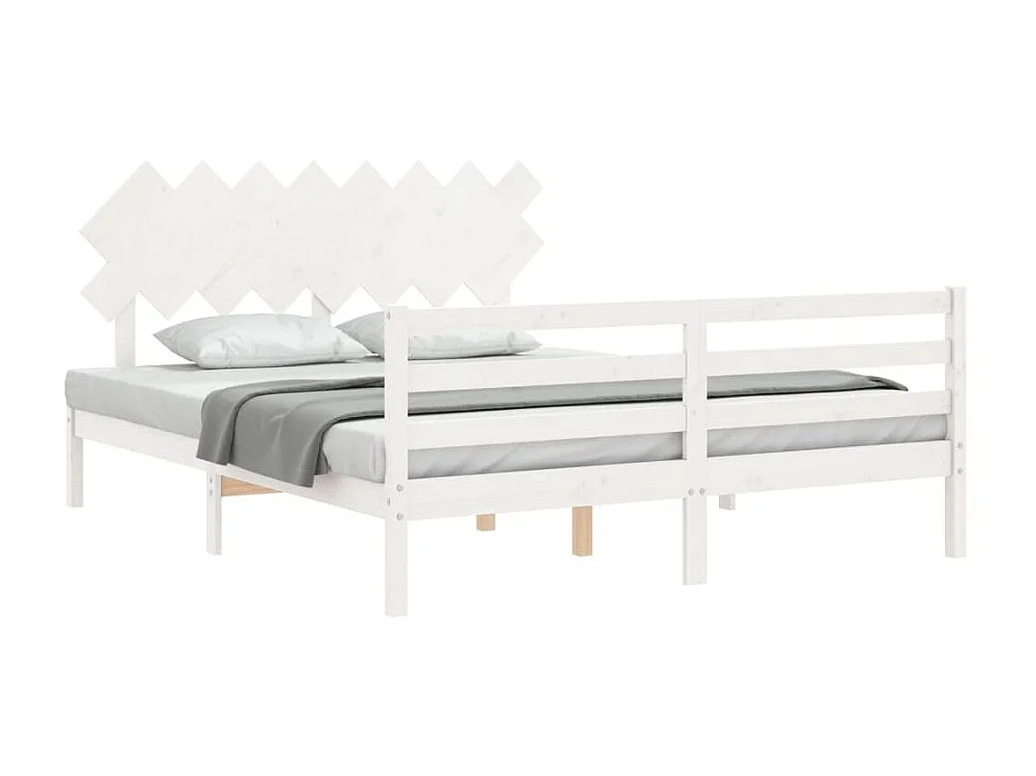 Cama com cabeceira 160x200 cm madeira maciça PT452468