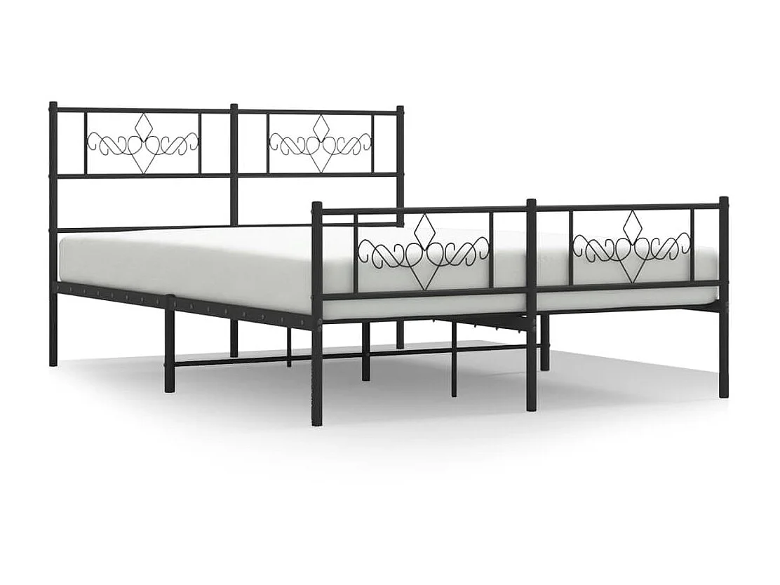 Cama com cabeceira e pés 140x190 cm metal preto PT978828