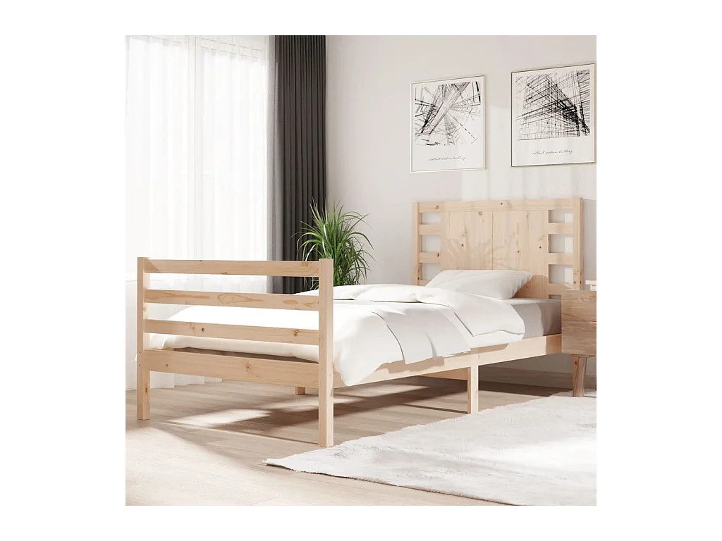 Cama 90 x 200 cm pinho maciço PT538805