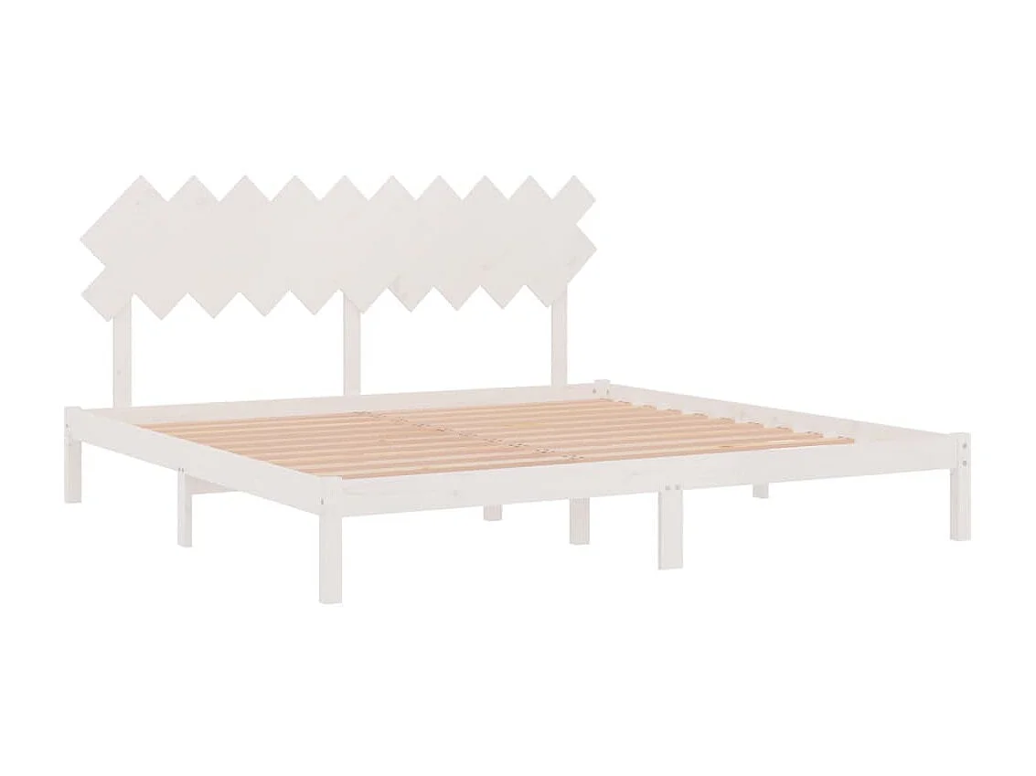 Cama 200x200 cm branco madeira maciça PT522592