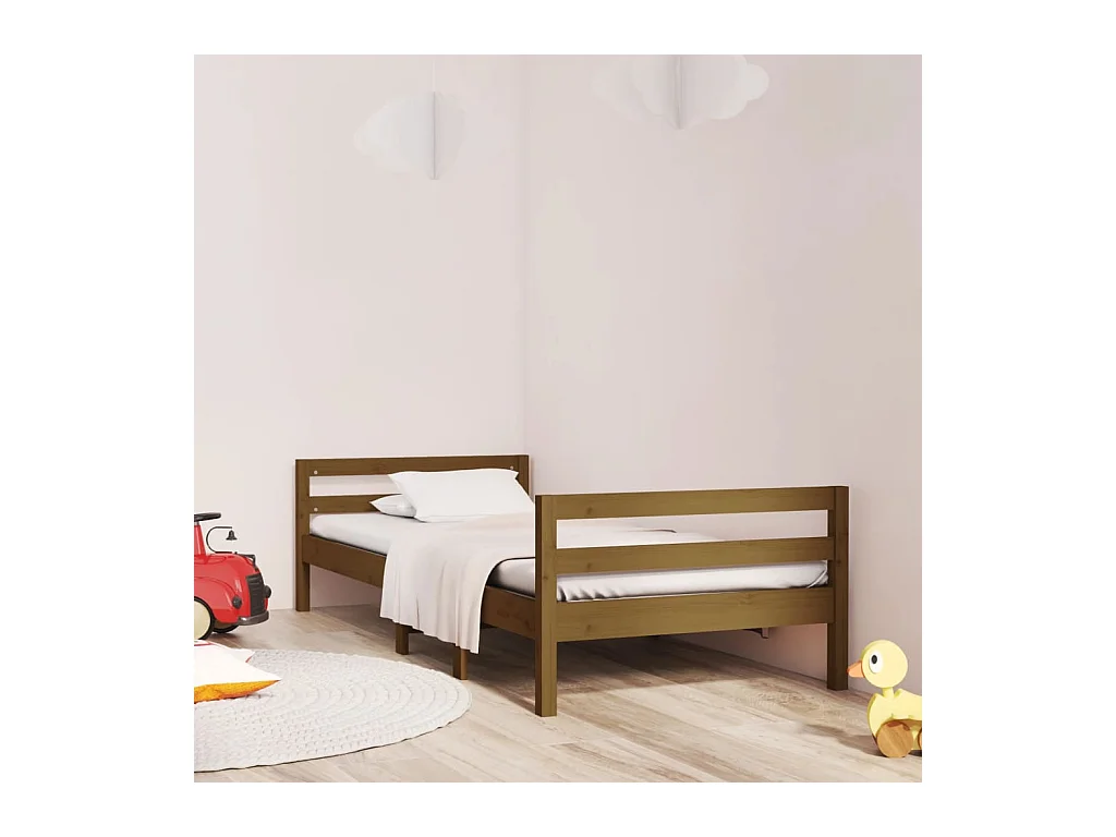 Bedframe massief grenenhout honingbruin 80x200 cm NL42540