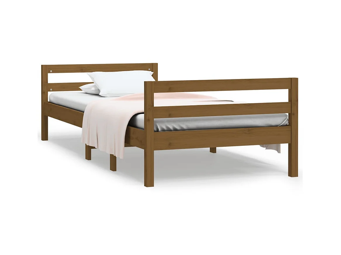 Bedframe massief grenenhout honingbruin 80x200 cm NL42540