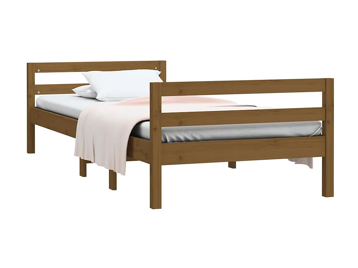 Bedframe massief grenenhout honingbruin 80x200 cm NL42540