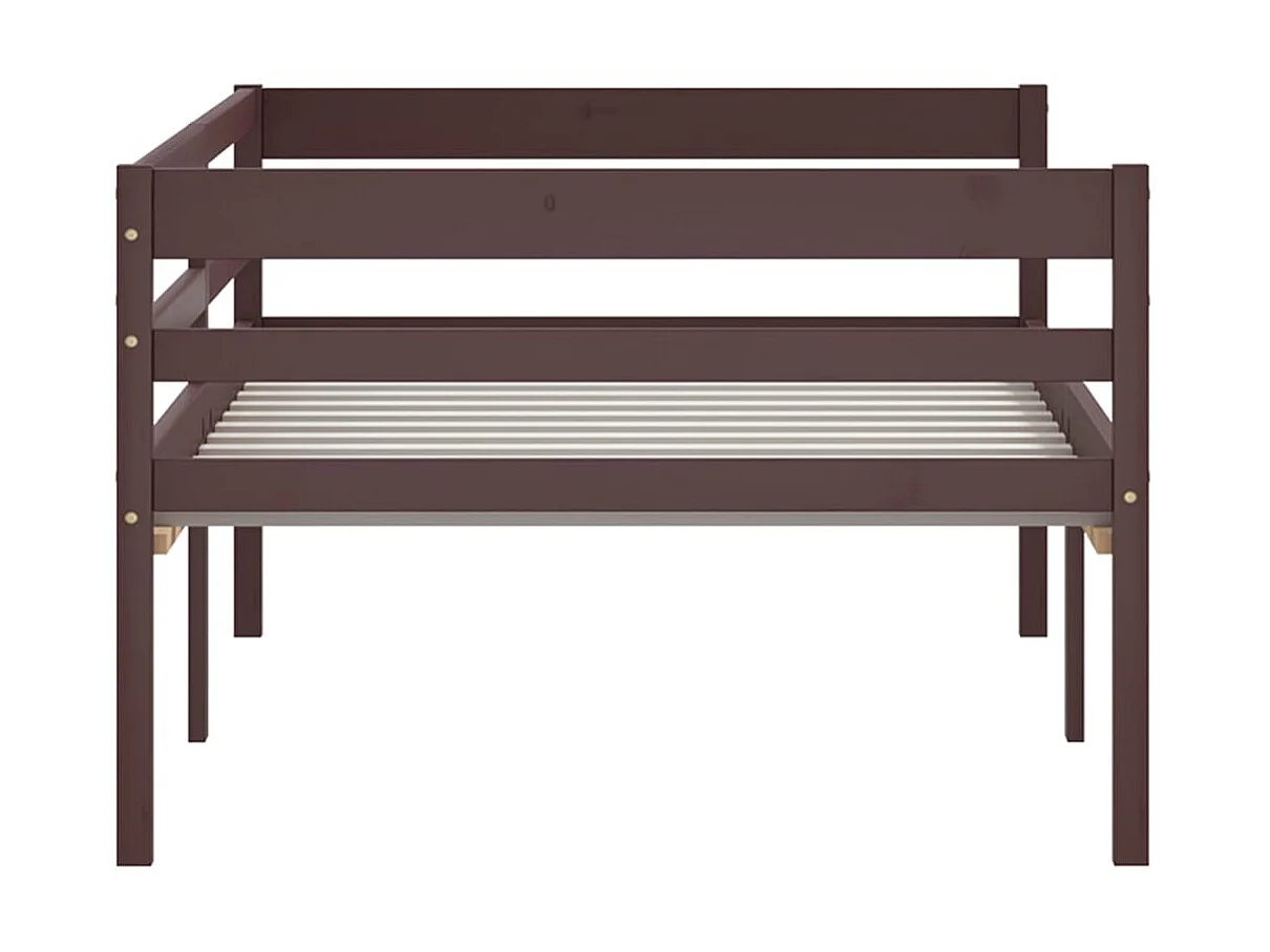 Cama 90x200 cm pinho maciço castanho-escuro PT989192