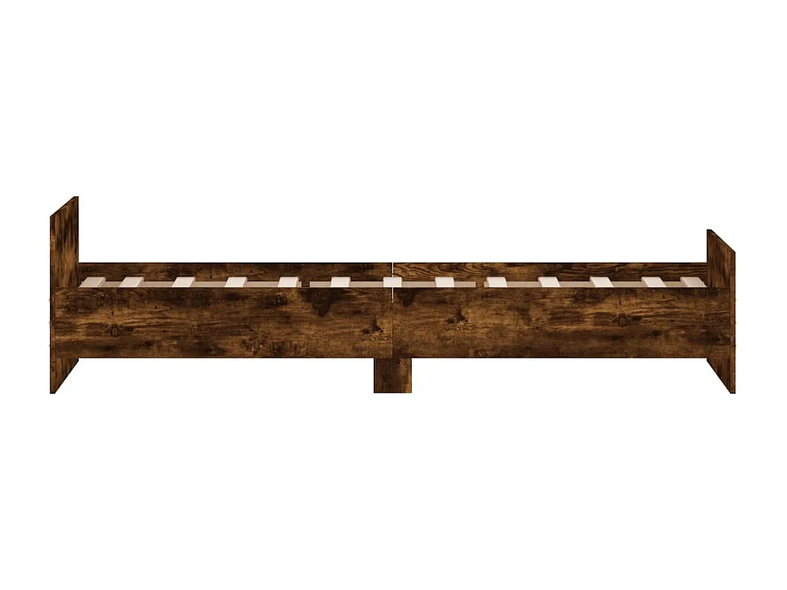 Lit-75x190 cm chêne fumé petit simple bois ingénierie EGGB73249