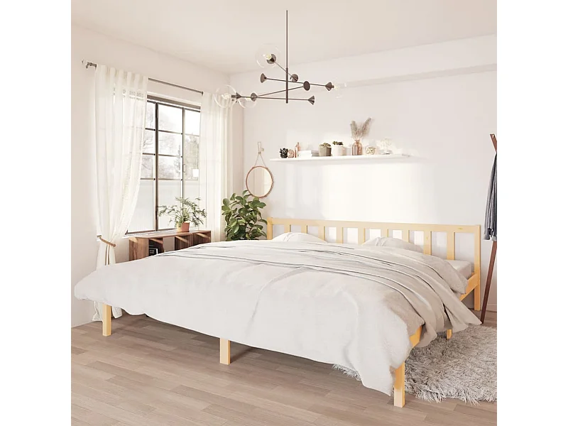 Cama 180x200 cm madera maciza de pino ES98687