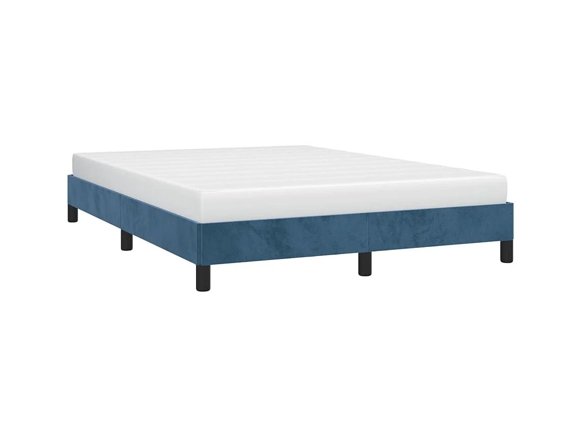 Cama 140x190 cm de terciopelo azul ES76532