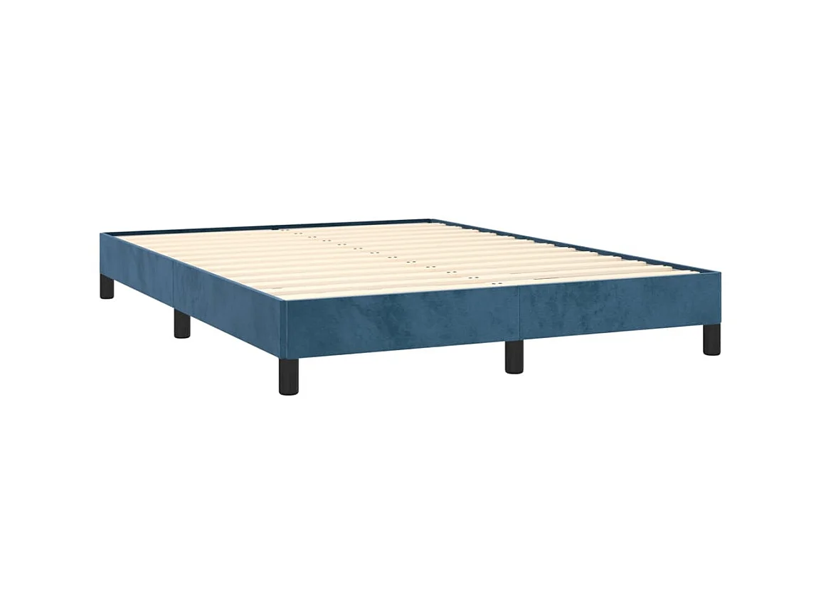 Cama 140x190 cm de terciopelo azul ES76532