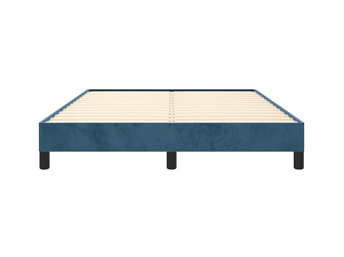 Cama 140x190 cm de terciopelo azul ES76532