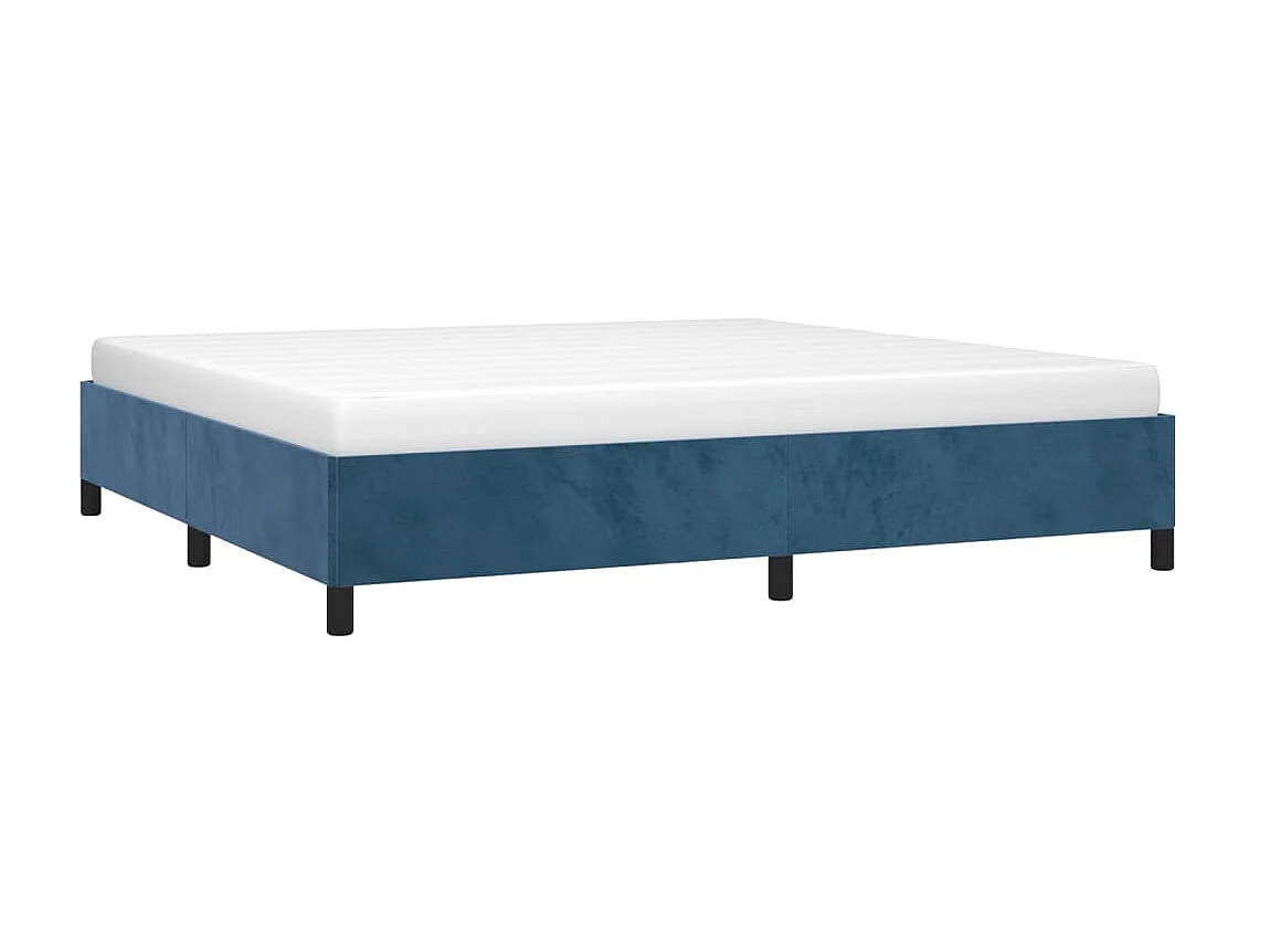 Lit-200x200 cm Bleu foncé Velours EGGB90581