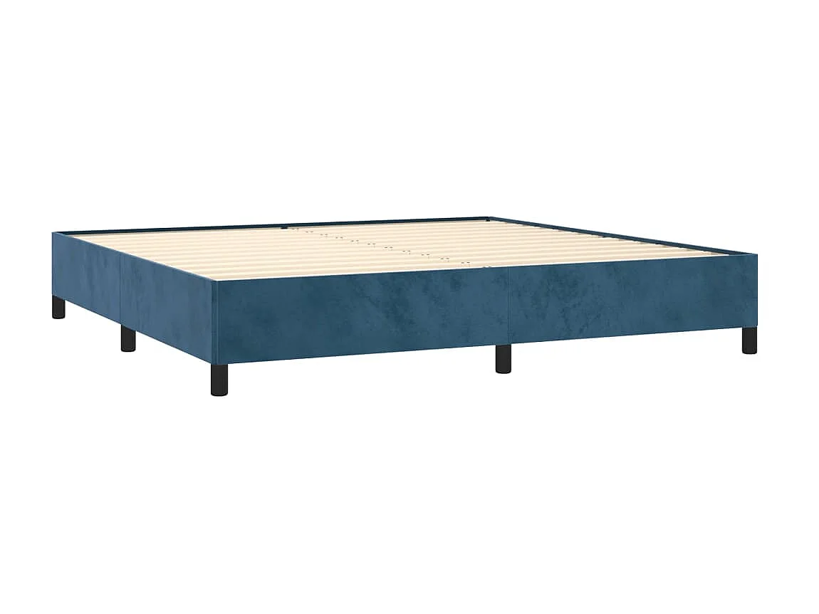 Lit-200x200 cm Bleu foncé Velours EGGB90581