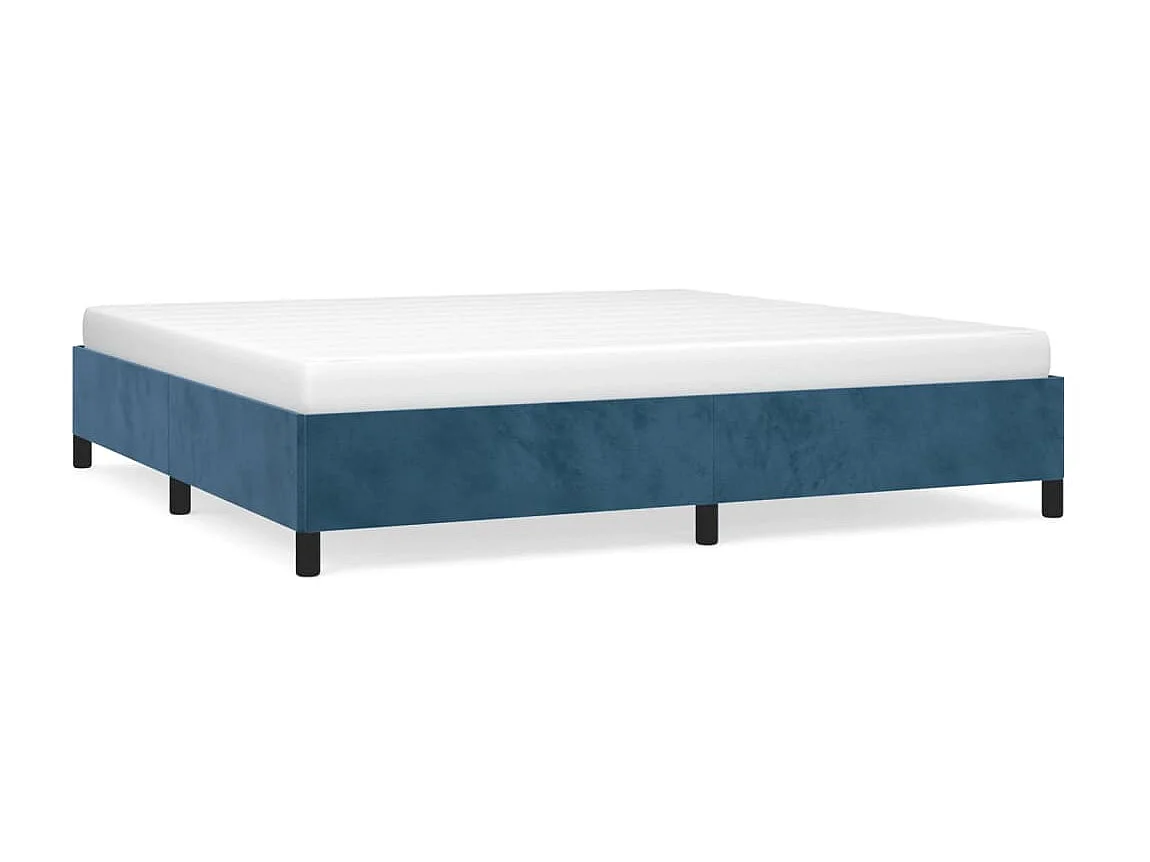 Lit-200x200 cm Bleu foncé Velours EGGB90581