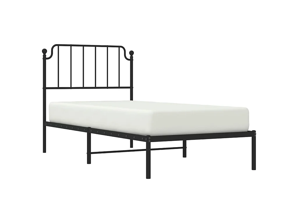 Cama com cabeceira 90x200 cm metal preto PT469691