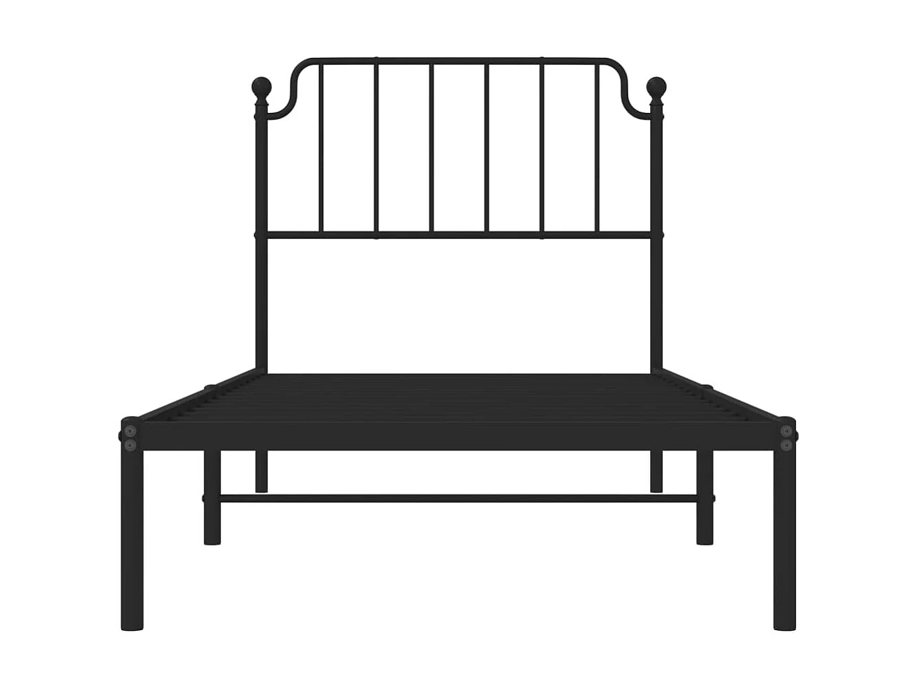 Cama 90x200 cm con cabecero metal negro ES52258