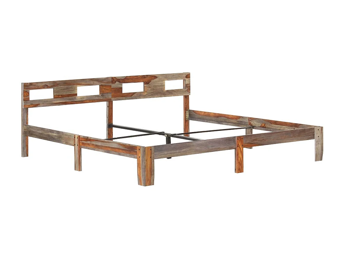 Lit-200x200 cm Bois massif EGGB66688