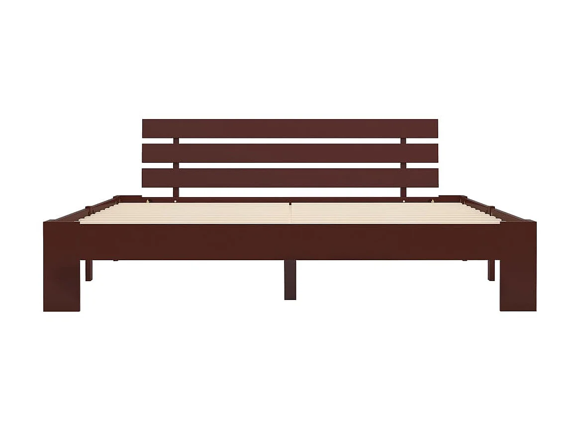 Lit-180x200 cm Marron foncéé Bois de pin massif EGGB44896