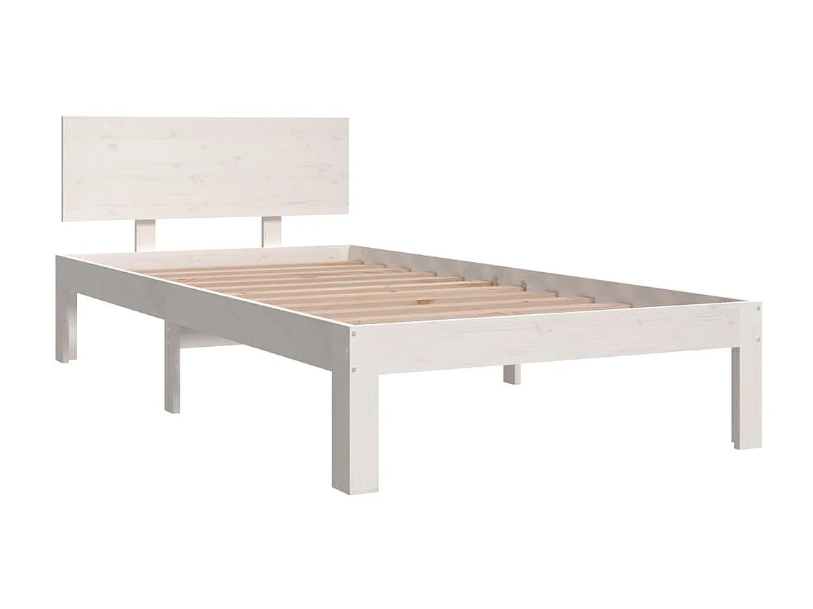Bedframe massief hout wit 90x190 cm NL33032