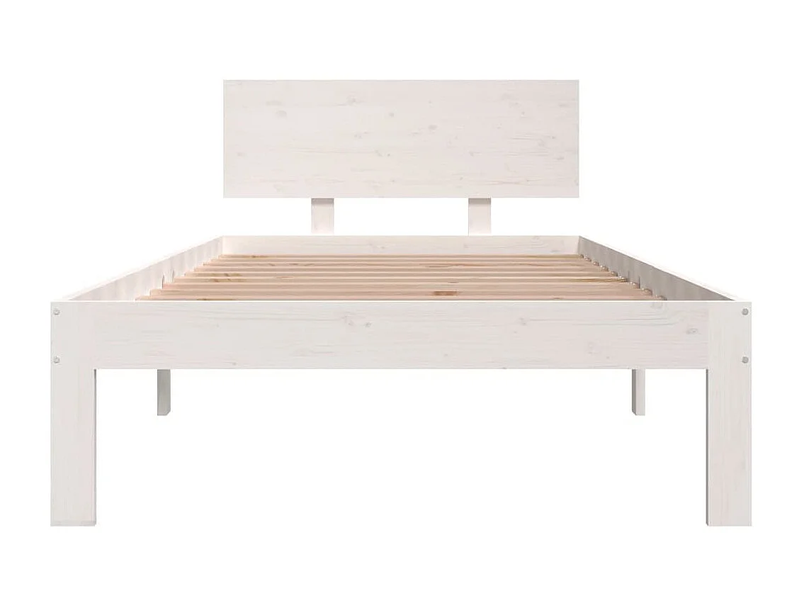 Bedframe massief hout wit 90x190 cm NL33032