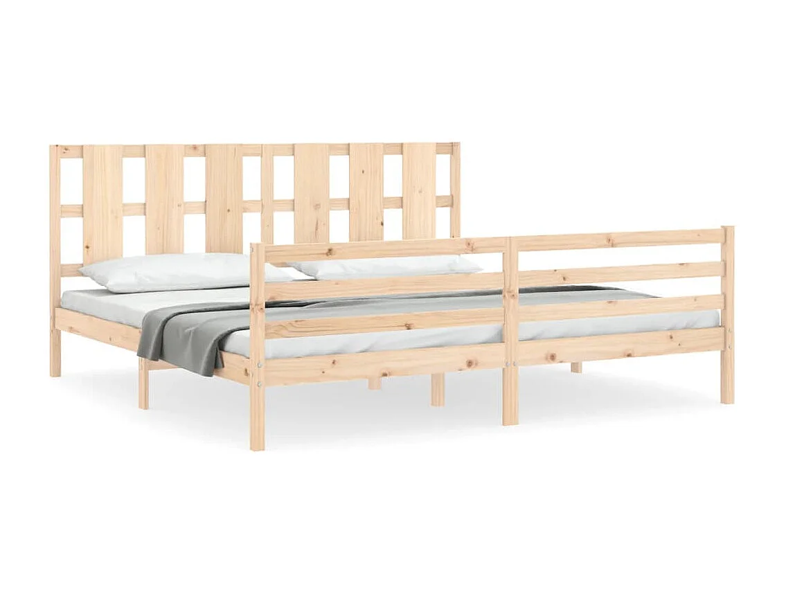 Lit-200x200 cm avec tête de lit bois massif EGGB21095