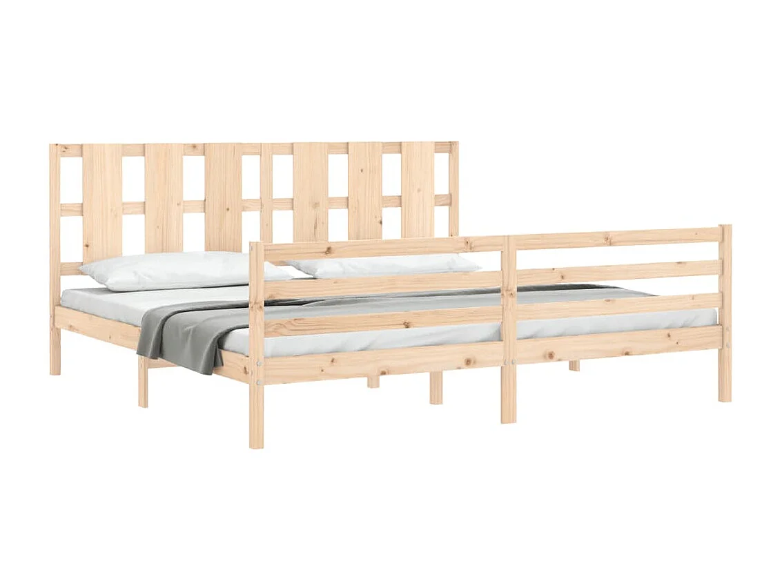 Lit-200x200 cm avec tête de lit bois massif EGGB21095