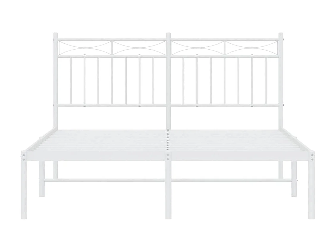 Bedframe met hoofdbord metaal wit 140x200 cm NL63070
