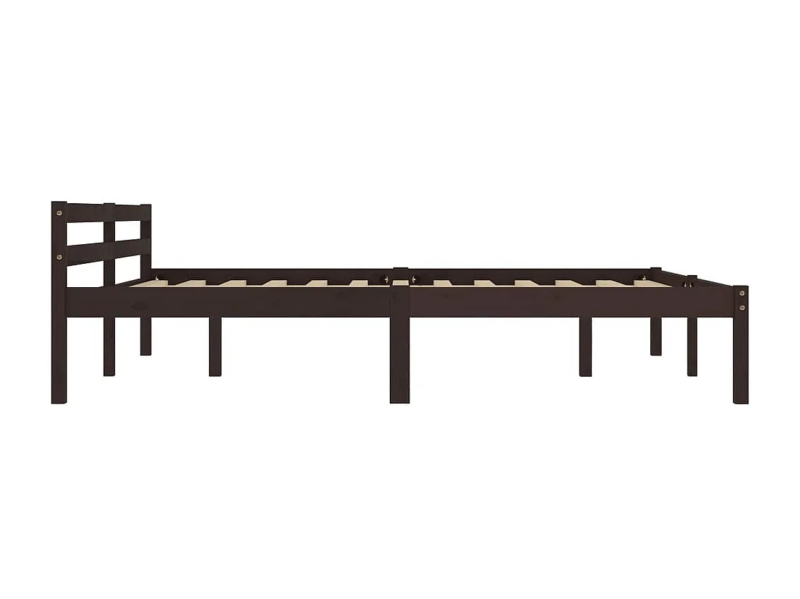 Lit-160x200 cm Marron foncéé Bois de pin massif EGGB25522