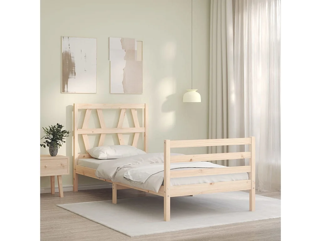 Bedframe met hoofdbord massief hout NL15085