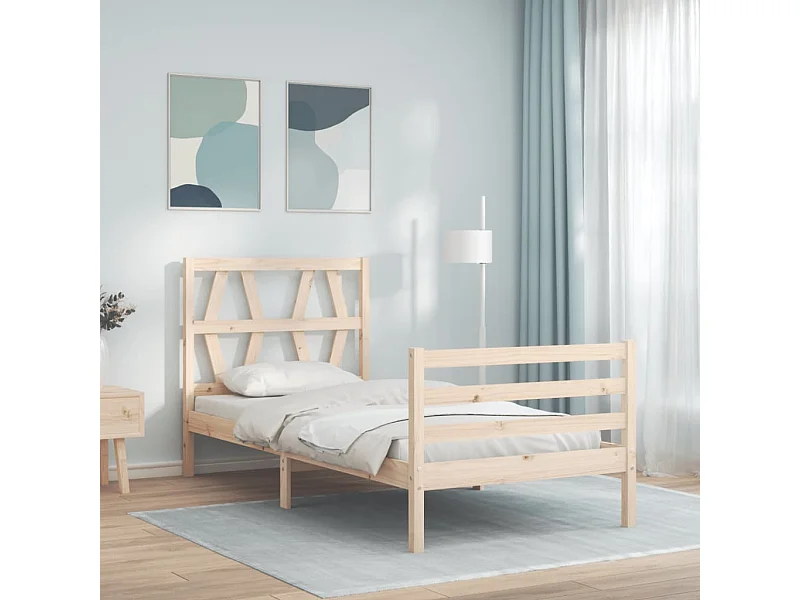 Bedframe met hoofdbord massief hout NL15085