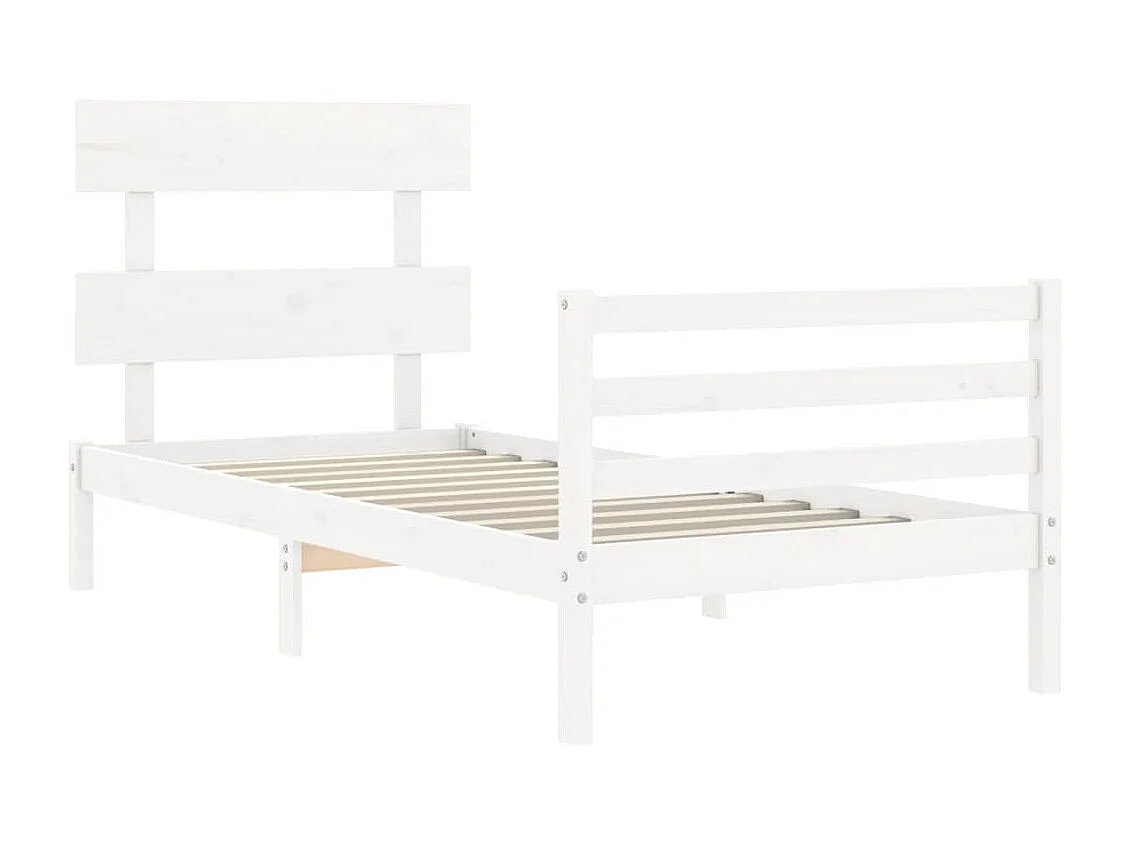 Lit-90x200 cm avec tête de lit blanc bois massif EGGB97737